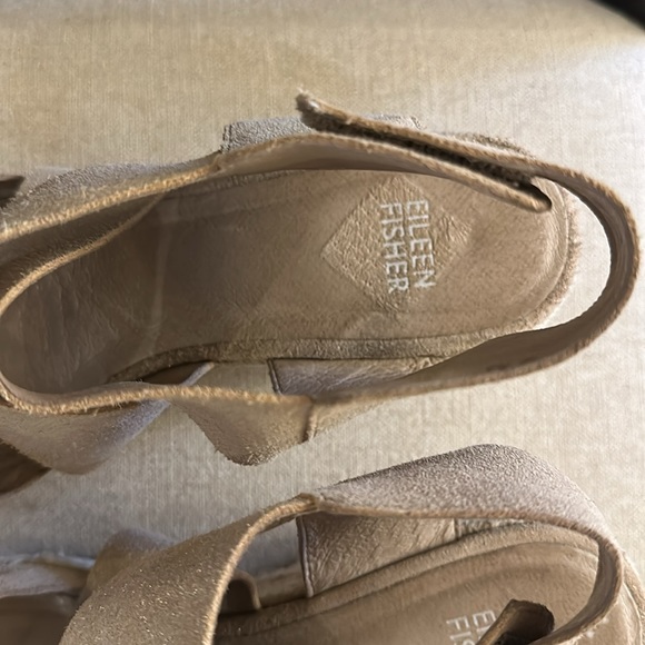 Eileen Fisher Women’s Strappy Gladiator Espadrille Wedge Sandals Cream Size 8.5 - Picture 7 of 12